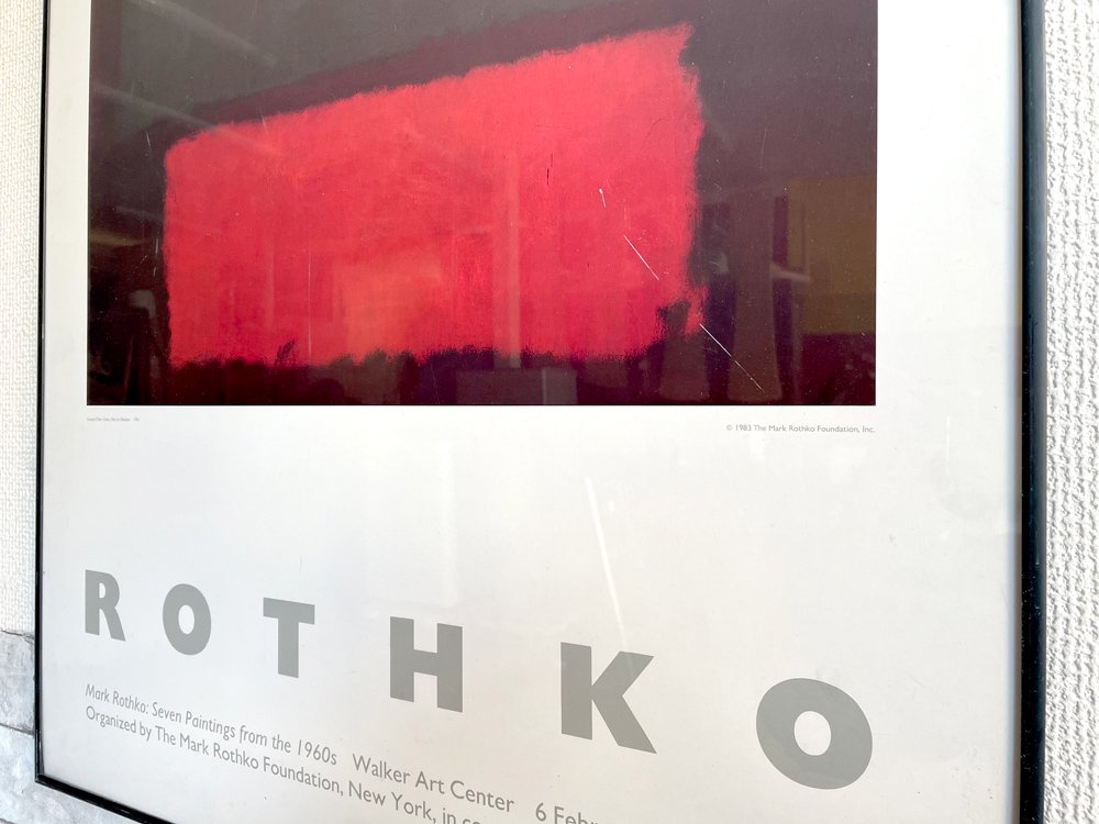 マーク・ロスコ Mark Rothko ビンテージ ポスター Greyed Olive Green, Red on Maroon 抽象画 1983年 ●