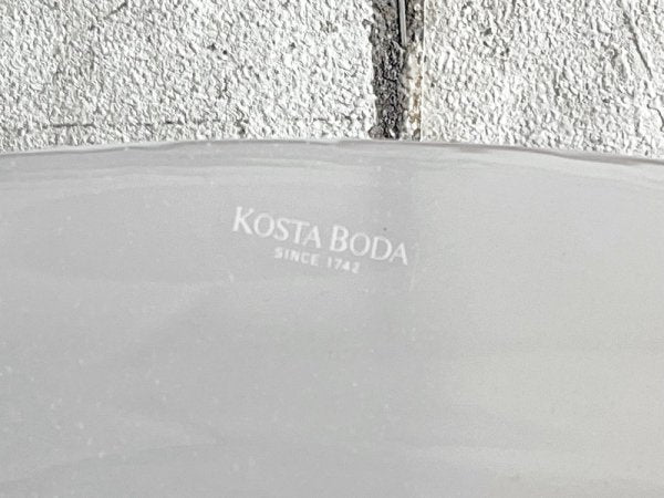 コスタボダ Kosta Boda ガラス サラダボウル ホワイト 直径24.5cm スウェーデン 北欧食器 ●