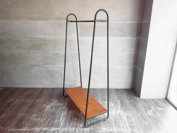 イデー IDEE ポールハンガースタンド PAUL HANGER STAND アントンブラウン Anton brown ハンガーラック W90cm シェルフ付 ♪