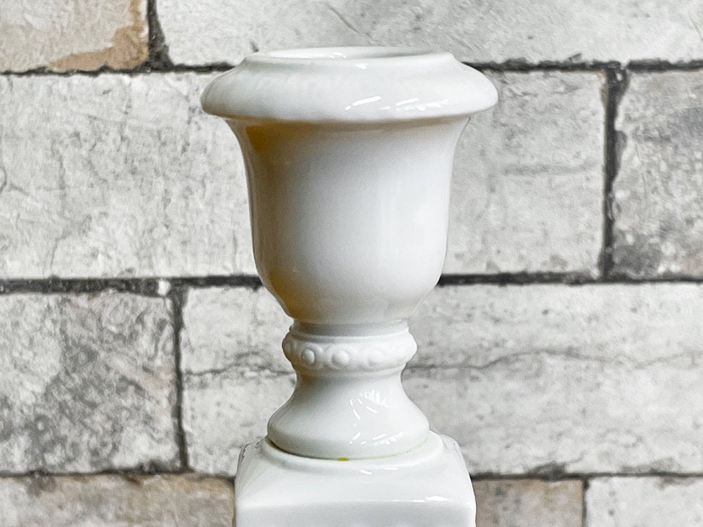ロイヤルコペンハーゲン Royal Copenhagen ホワイト White キャンドルスタンド 燭台 ライオンレリーフ 箱付 デンマーク 北欧雑貨 B ●