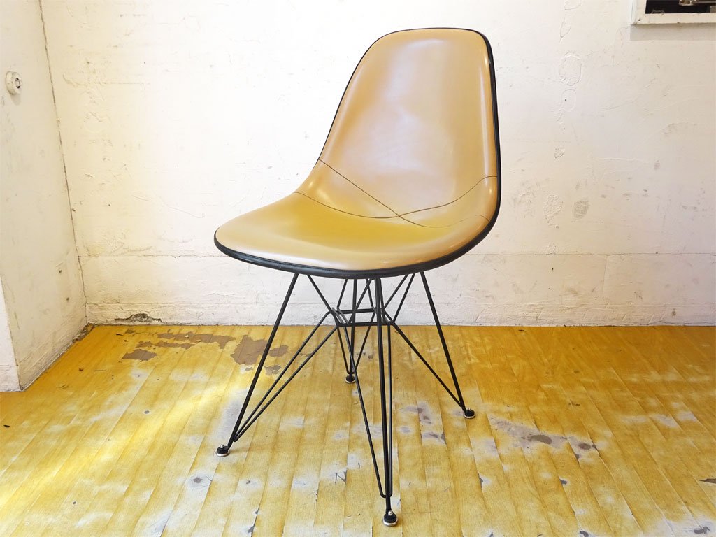 ハーマンミラー Herman Miller ビンテージ 3rd FRP ナウガレザー サイドシェルチェア 1stタイプ エッフェルベース DSR Moma ★