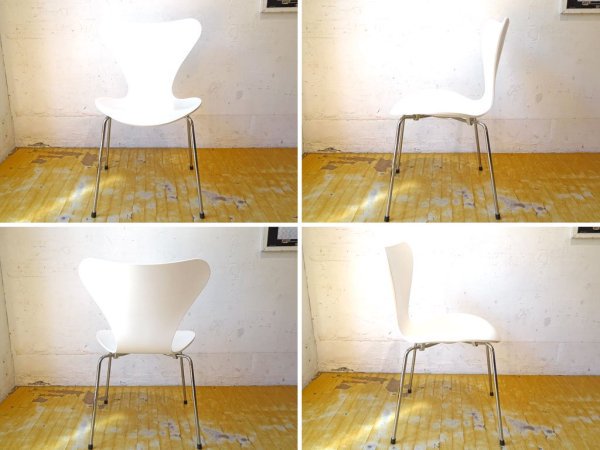 フリッツハンセン Fritz Hansen セブンチェア ホワイトラッカー アルネ・ヤコブセン デンマーク 北欧家具 2007年製 A ★