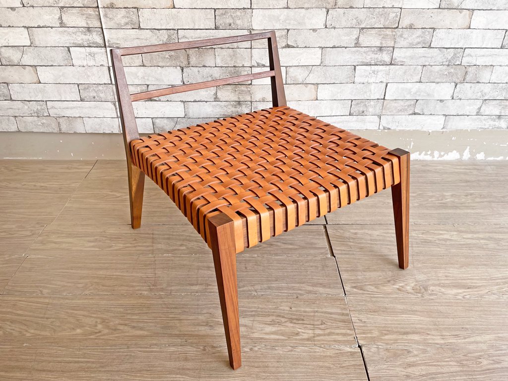 スティコッティ STICOTTI マテーラ MATERA ラウンジチェア イペ材 本革 レザー 編み込み Alejandro Sticotti コンランショップ購入品 ●