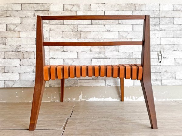 スティコッティ STICOTTI マテーラ MATERA ラウンジチェア イペ材 本革 レザー 編み込み Alejandro Sticotti コンランショップ購入品 ●