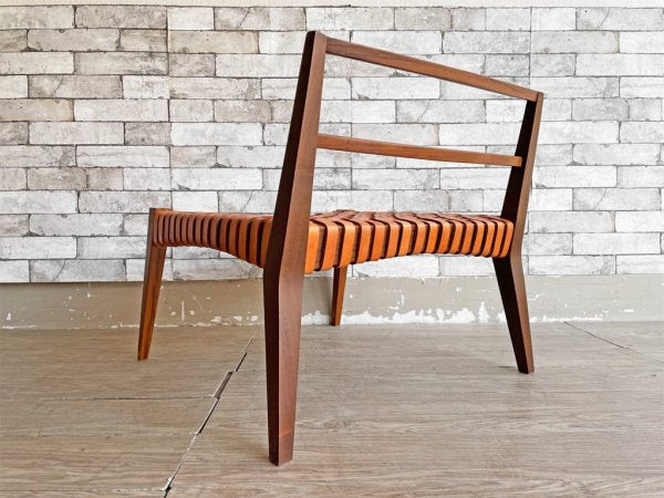 スティコッティ STICOTTI マテーラ MATERA ラウンジチェア イペ材 本革 レザー 編み込み Alejandro Sticotti コンランショップ購入品 ●