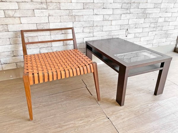 スティコッティ STICOTTI マテーラ MATERA ラウンジチェア イペ材 本革 レザー 編み込み Alejandro Sticotti コンランショップ購入品 ●