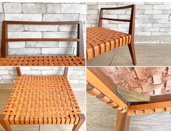 スティコッティ STICOTTI マテーラ MATERA ラウンジチェア イペ材 本革 レザー 編み込み Alejandro Sticotti コンランショップ購入品 ●