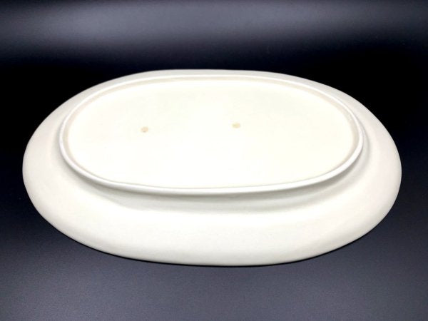 照井壮 So Terui オーバルプレート デルフトオーバル皿 浅 W30.5cm 磁器 マットホワイト 陶芸家 現代作家 A ●