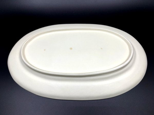 照井壮 So Terui オーバルプレート デルフトオーバル皿 浅 W30.5cm 磁器 マットホワイト 陶芸家 現代作家 B ●
