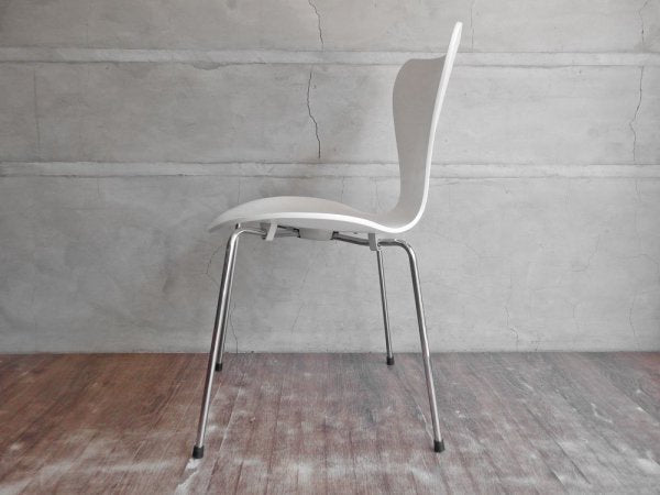 フリッツハンセン Fritz Hansen セブンチェア ホワイトラッカー アルネ・ヤコブセン デンマーク 北欧家具 2007年製 A ♪