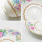クラウンスタッフォードシャー Crown Staffordshire カップ＆ソーサー C/S 花柄 ピンク×ブルー UKビンテージ Vintage 英国 A ●