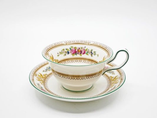 ウェッジウッド WEDGWOOD コロンビア COLUMBIA エナメル ENAMELLED カップ＆ソーサー C/S 白磁 ボーンチャイナ BONE CHINA 英国食器 B ●