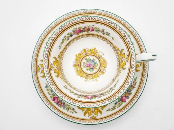 ウェッジウッド WEDGWOOD コロンビア COLUMBIA エナメル ENAMELLED カップ＆ソーサー C/S 白磁 ボーンチャイナ BONE CHINA 英国食器 B ●