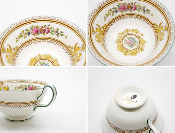 ウェッジウッド WEDGWOOD コロンビア COLUMBIA エナメル ENAMELLED カップ＆ソーサー C/S 白磁 ボーンチャイナ BONE CHINA 英国食器 B ●