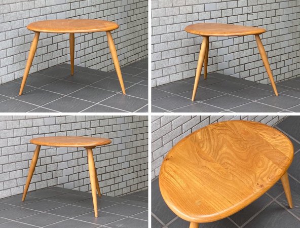 アーコール Ercol ネストテーブル nest of tables ペブルテーブル トリオ エルム材 UKビンテージ 英国 イギリス ■