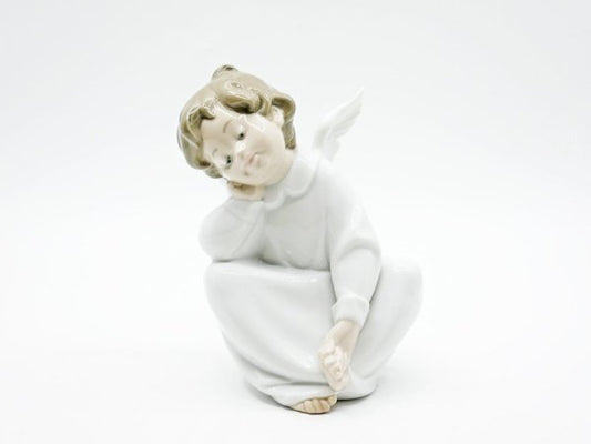 リヤドロ LLADRO 天使の考えごと なんとかなるよ フィギュリン 陶器人形 ポーセリンアート 置物 スペイン 定価￥22,000- ●