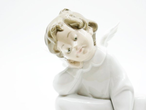 リヤドロ LLADRO 天使の考えごと なんとかなるよ フィギュリン 陶器人形 ポーセリンアート 置物 スペイン 定価￥22,000- ●