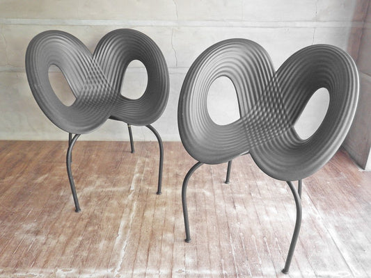 モローゾ MOROSO リップルチェア RIPPLE Chair 2脚セット スタッキングチェア ロン・アラッド Ron Arad ブラック ♪