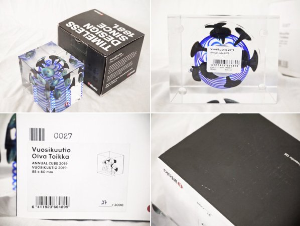 イッタラ iittala アニュアルキューブ Annual Cube 2019年 27/2000 オイバ・トイッカ Oiva Toikka 箱付 ◇