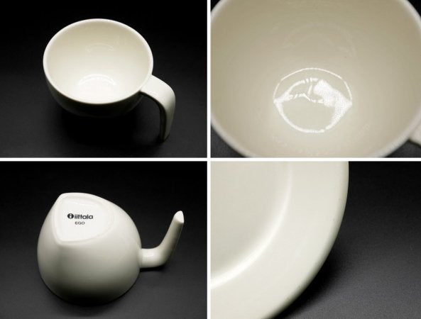 イッタラ iittala エゴ Ego コーヒーカップ&ソーサー C/S ホワイト ステファン・リンドフォース Stefan Lindfors フィンランド 北欧食器 廃番 C ●