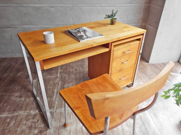 イクスス ikususu FURNITURE チェア アルダー無垢材×スチール ナチュラル 廃番♪