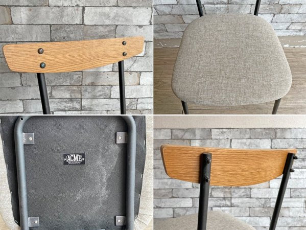 アクメファニチャー ACME Furniture グランビュー GRANDVIEW ダイニングチェア ファブリック仕様 グレー 2脚セット オーク材 アイアン脚  A ●