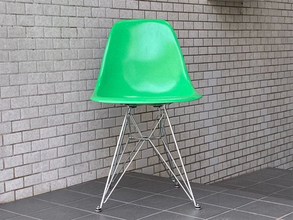 ハーマンミラー Herman Miller サイドシェルチェア 現行FRP製 グリーン エッフェルベース C&R イームズ ミッドセンチュリー ■