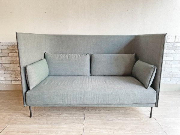 ヘイ HAY シルエットソファ SILHOUETTE SOFA ハイバック 2シーターソファ ファブリック グリーン系 クッション付 デンマーク 北欧家具 ●