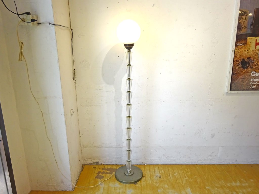 ビンテージ ポストモダン フロアランプ ガラスシェード×アクリル Postmodern Floorlamp ★