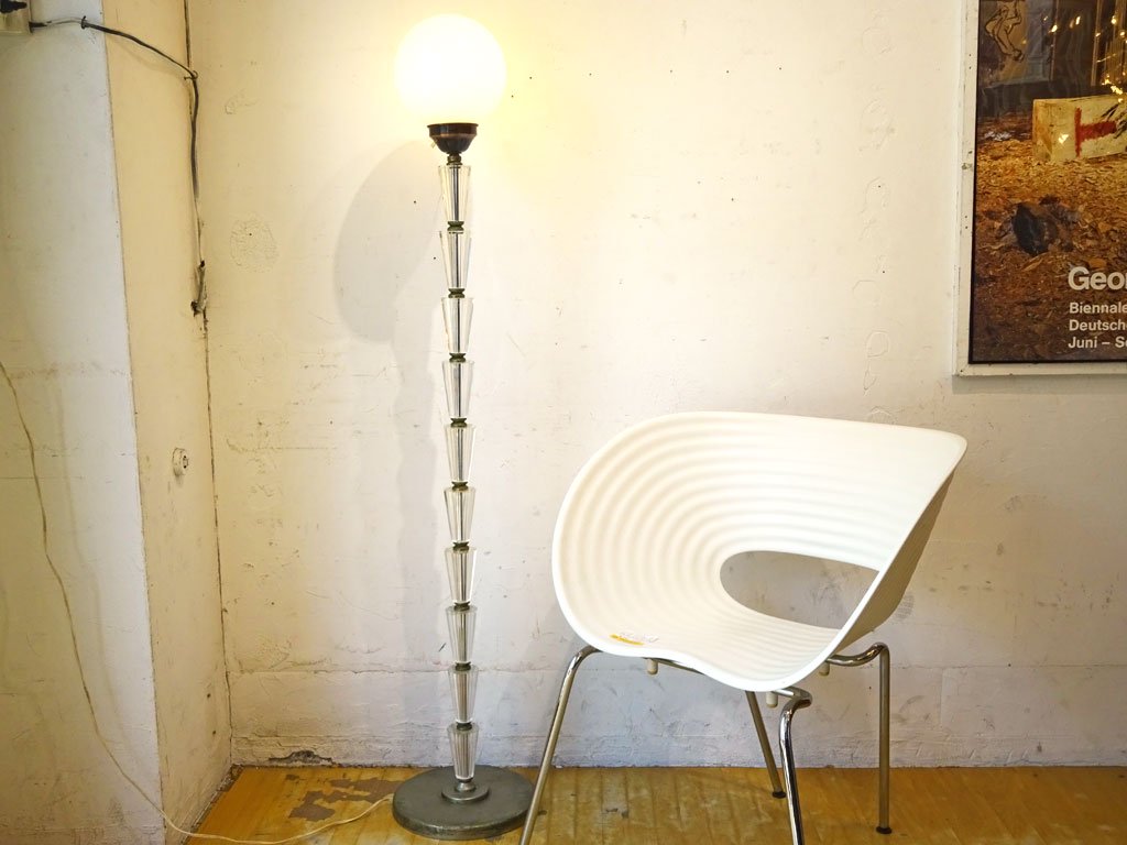 ビンテージ ポストモダン フロアランプ ガラスシェード×アクリル Postmodern Floorlamp ★