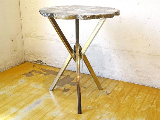 カレ KARE トレジャリーグレイ サイドテーブル Treasury Grey Side table 天然めのう石  agate ドイツ Germany 廃盤 ★