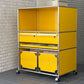USMハラー USM Haller モジュラーファニチャー ハラーシステム ファイリングキャビネット エクステンションシェルフ ファイリングフレーム キャスター付 ゴールデンイエロー ■