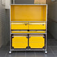 USMハラー USM Haller モジュラーファニチャー ハラーシステム ファイリングキャビネット エクステンションシェルフ ファイリングフレーム キャスター付 ゴールデンイエロー ■