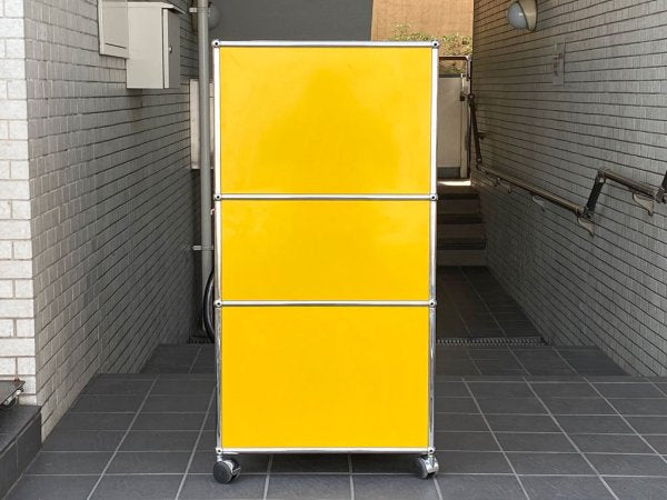 USMハラー USM Haller モジュラーファニチャー ハラーシステム ファイリングキャビネット エクステンションシェルフ ファイリングフレーム キャスター付 ゴールデンイエロー ■