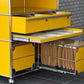 USMハラー USM Haller モジュラーファニチャー ハラーシステム ファイリングキャビネット エクステンションシェルフ ファイリングフレーム キャスター付 ゴールデンイエロー ■
