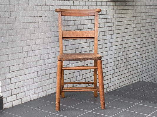 UKビンテージ UK Vintage チャーチチェア Church Chair ダイニングチェア エルム材 バイブルボックス 英国家具 A ■