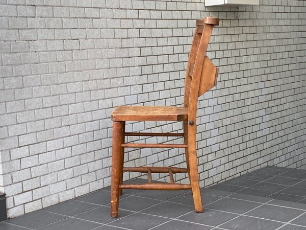 UKビンテージ UK Vintage チャーチチェア Church Chair ダイニングチェア エルム材 バイブルボックス 英国家具 A ■