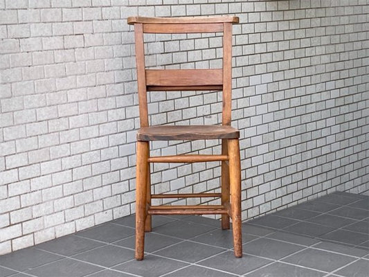 UKビンテージ UK Vintage チャーチチェア Church Chair ダイニングチェア エルム材 バイブルボックス 英国家具 B ■