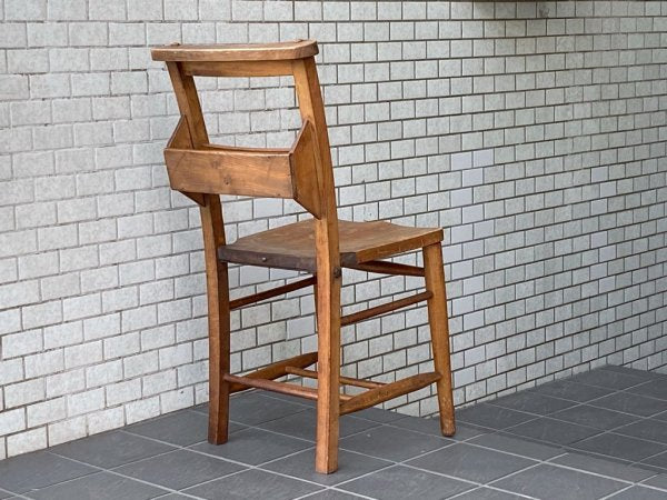 UKビンテージ UK Vintage チャーチチェア Church Chair ダイニングチェア エルム材 バイブルボックス 英国家具 B ■