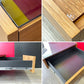 モダンデザイン Modern Design ガラストップ センターテーブル ローテーブル W105cm 引き出し付き プリント化粧板 ライトブラウン 北欧スタイル ●