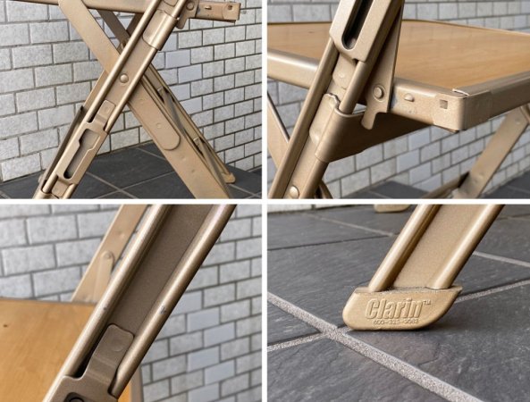 クラリン CLARIN フォールディングチェア ウッドシート WOOD SEAT FOLDING CHAIR 折畳 USA 米国 P.F.S 取扱 A ■