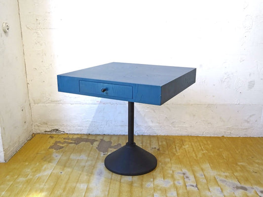 ポラダ Porada アレディ Arredi サイドテーブル Side Table 80's デザイン カラードブルーペイント 鋳鉄脚 希少 廃盤 ★