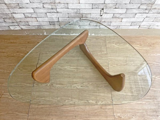 イサムノグチ Isamu Noguchi コーヒーテーブル Coffee Table ガラス天板厚20mm リプロダクト品 デザイナーズ家具 名作 ●