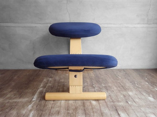 バランスラボ balans lab 旧サカモトハウス SAKAMOTO HOUSE リボ Rybo バランスイージー Balance Easy ネイビー カバー付き バランスチェア 学習椅子 ♪