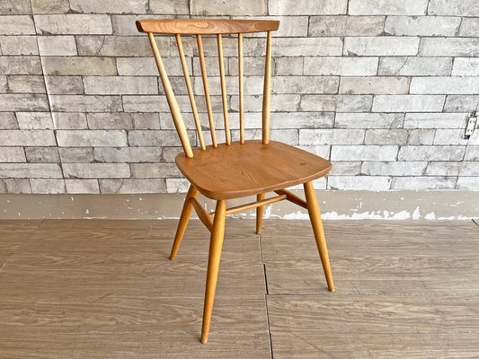 アーコール Ercol ボウバックチェア ファンバックチェア 4本タイプ エルム材 UKビンテージ Vintage 英国家具 ●