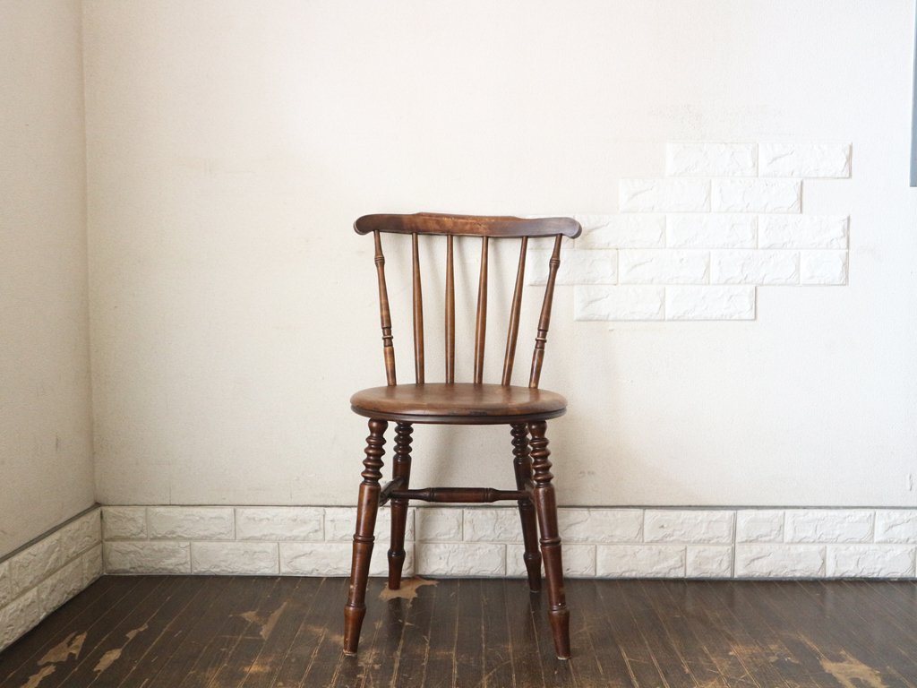 英国 アンティーク IBEX CHAIR スピンドル キッチンチェア UK イギリス ビンテージ ペニーチェア B ◎