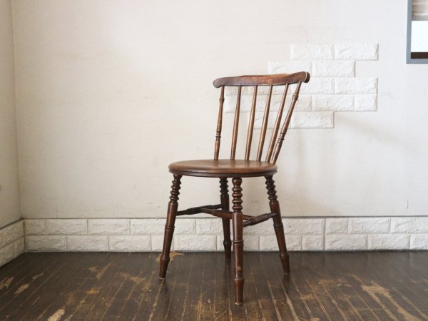 英国 アンティーク IBEX CHAIR スピンドル キッチンチェア UK イギリス ビンテージ ペニーチェア B ◎