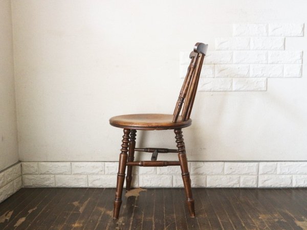 英国 アンティーク IBEX CHAIR スピンドル キッチンチェア UK イギリス ビンテージ ペニーチェア B ◎