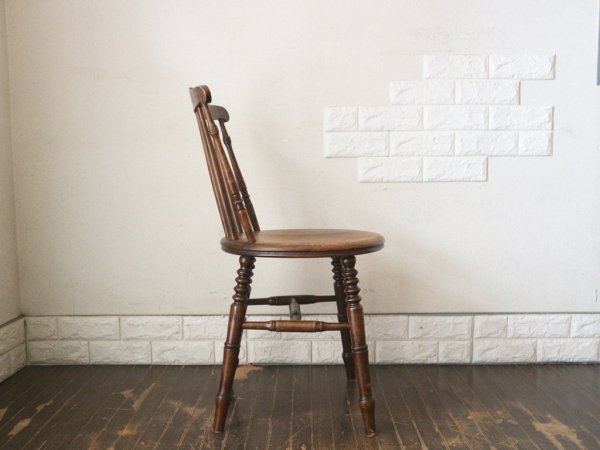 英国 アンティーク IBEX CHAIR スピンドル キッチンチェア UK イギリス ビンテージ ペニーチェア B ◎