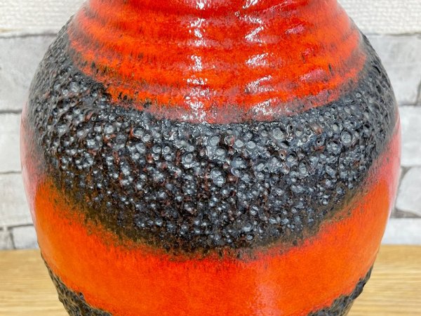 ベイケラミック Bay Keramik ファットラヴァ Fat Lava フラワーベース 花瓶 オレンジ ビンテージ 西ドイツ West Germany ●